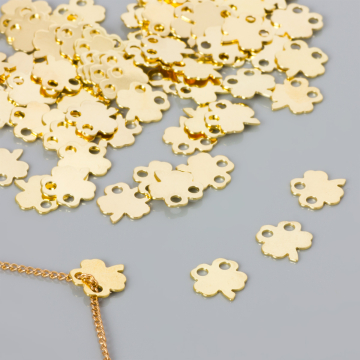 Srebrna blaszka celebrytka koniczynka AG925 pozłacana 10mm