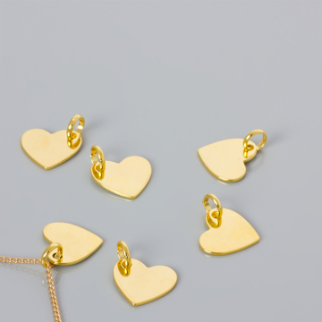 Srebrna blaszka celebrytka serce AG925 pozłacana 14x15mm