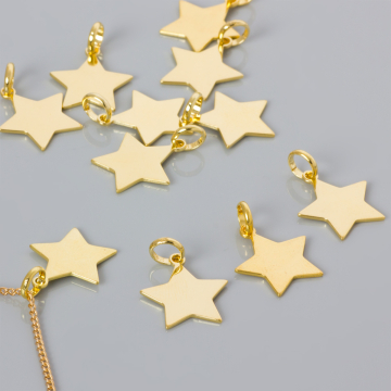 Srebrna blaszka celebrytka gwiazdka AG925 pozłacana 16mm