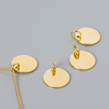 Srebrna blaszka celebrytka kółko AG925 pozłacana 15mm