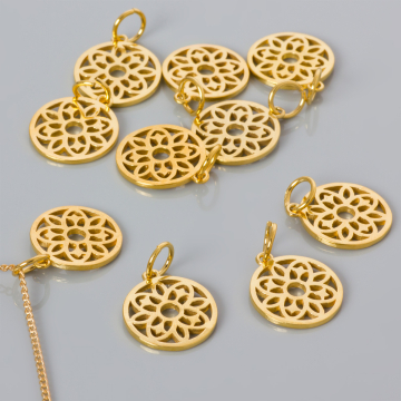 Srebrna zawieszka ażurowa atom AG925 pozłacana 16,5mm