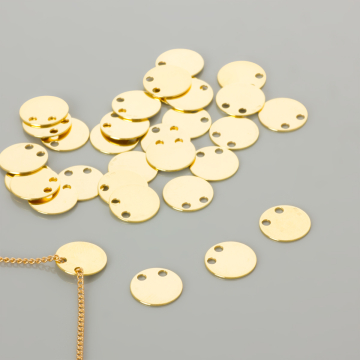 Srebrna blaszka celebrytka kółko AG925 pozłacana 12mm