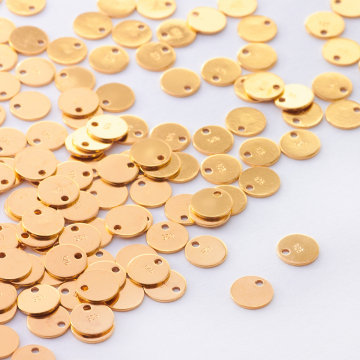 Srebrna blaszka gładka okrągła AG925 pozłacana 6mm