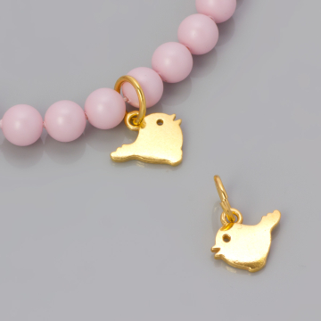 Srebrna zawieszka ptaszek AG925 pozłacana 10x12mm