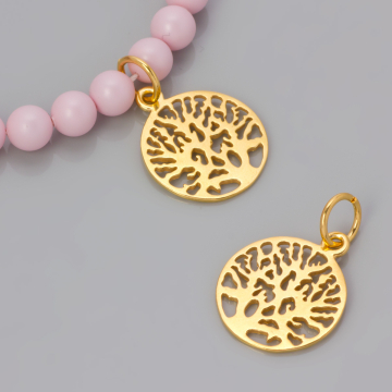 Srebrna zawieszka ażurowa drzewo AG925 pozłacana 14mm