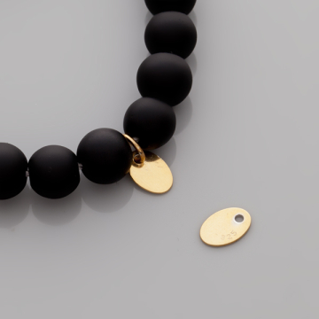 Blaszka cechownicza celebrytka owalna AG925 pozłacana 8x5mm