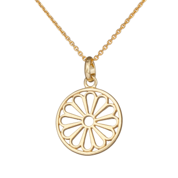 Zawieszka ażurowa strokrotka AG925 pozłacana 17mm