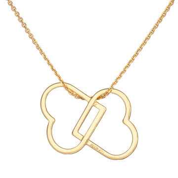 Zawieszka ażurowa 2 serca AG925 pozłacana 20mm