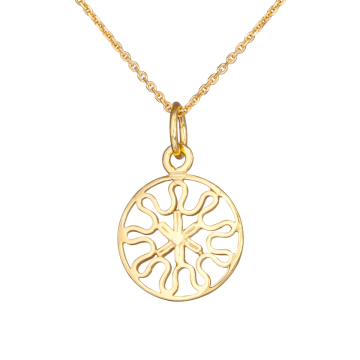 Zawieszka ażurowa falbanki AG925 pozłacana 16mm