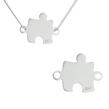 Srebrna blaszka celebrytka puzzel AG925 16mm