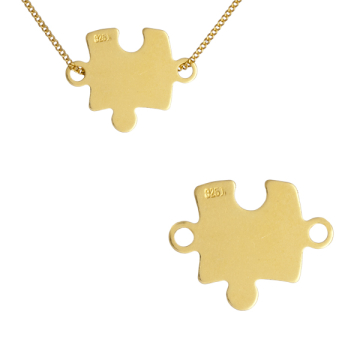 Srebrny łącznik puzzel AG925 pozłacana 16mm