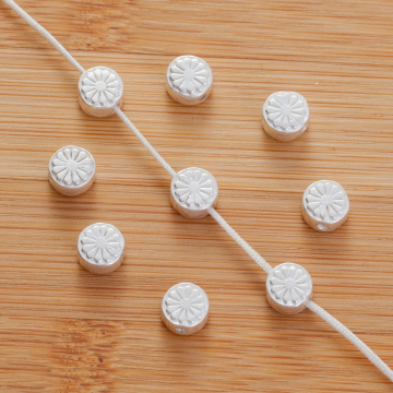 Srebrny koralik krążek kwiatek 6,5mm AG925