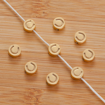 Srebrny koralik krążek z podkową AG925 pozłacany 6,5mm