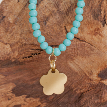 Srebrna zawieszka kwiatek gładki AG925 pozłacany 16mm