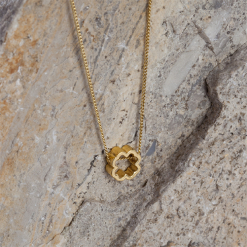 Srebrny koralik - koniczynka AG925 pozłacany 6,5x7mm