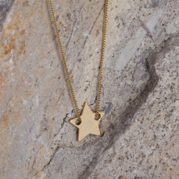 Srebrna blaszka celebrytka gwiazdka AG925 pozłacana 11,5mm