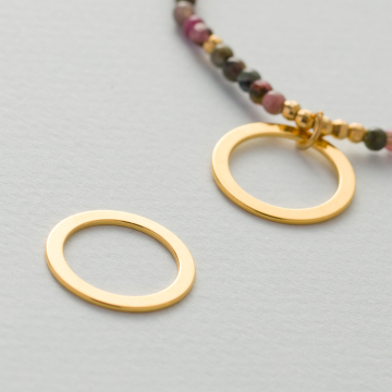 Srebrna blaszka celebrytka wycięte kółko AG925 pozłacana 20mm