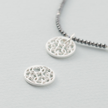 Srebrna zawieszka koło ażurowe zdobione AG925 14mm