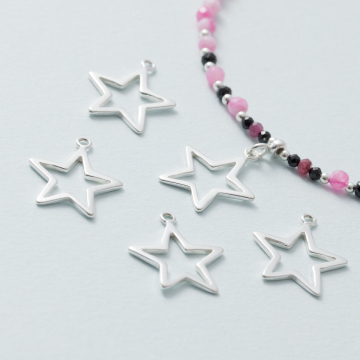 Zawieszka gwiazda wycięta AG925 srebrny 24mm