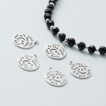 Zawieszka koło z napisem AG925 srebrny 14mm