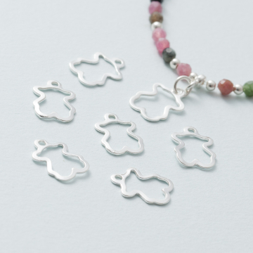 Zawieszka miś wycięty AG925 srebrny 14mm