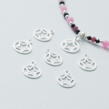 Zawieszka gwiazda w kółku AG925 srebrny 9mm