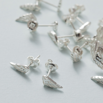 Kolczyki skrzydła ażurowe AG925 srebrny 10mm