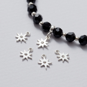 Zawieszka róża wiatrów z cyrkonią srebrny 10 mm