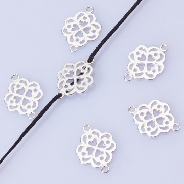 Srebrny łącznik kwiatek wycięty AG925 18.5mm