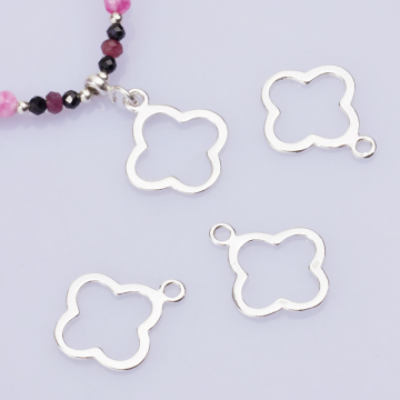 Srebrna zawieszka kwiatek wycięty AG925 14mm