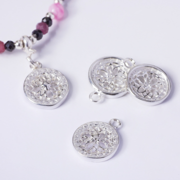 Srebrna zawieszka kółeczko ażurowe 9mm