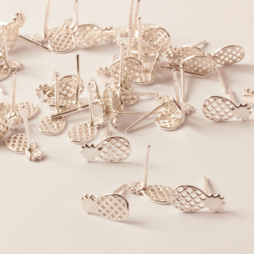 Srebrne kolczyki ananasy AG925 11x6mm