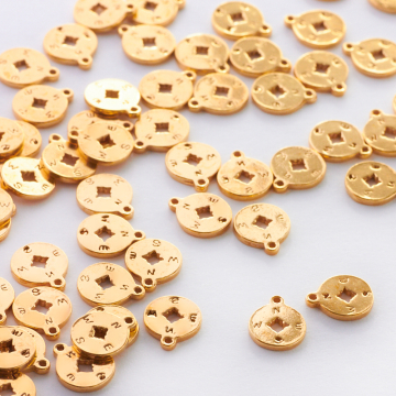 Zawieszka róża wiatrów w kółku AG925 pozłacana 7,5mm