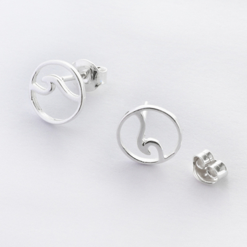 Kolczyki fala w kółku AG925 9,5mm