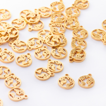 Zawieszka mini kula ziemska AG925 pozłacana 8mm