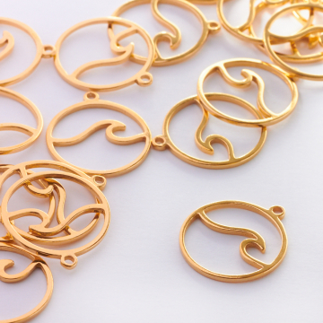 Zawieszka srebrna fala w kółku AG925 19mm