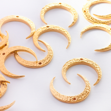 Zawieszka róg obfitości młotkowany zawieszka AG925 złocony 17,5mm Zmiana rozmairu z 17mm