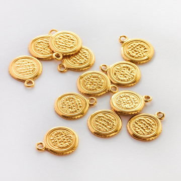 Srebrna zawieszka moneta AG925 pozłacana 10mm