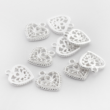 Srebrna zawieszka serce ozdobne AG925 14mm