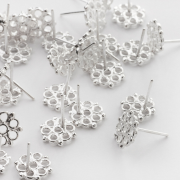 Srebrne sztyfty ozdobne kółeczka AG925 10mm