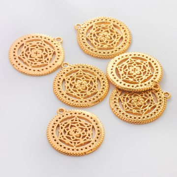 Srebrna ażurowa zawieszka w stylu boho AG925 pozłacana 18,5mm