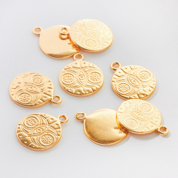 Srebrna zawieszka dwa księżyce w kółku AG925 pozłacana 13mm