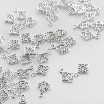 Srebrna zawieszka ażurowa romb AG925 12mm