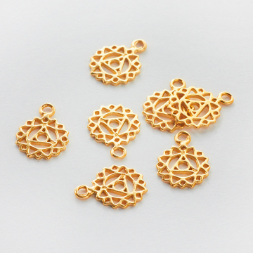 Srebrna zawieszka symbol czakry gardła AG925 pozłacana 10mm