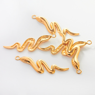 Srebrna zawieszka wąż duży AG925 pozłacany 40mm