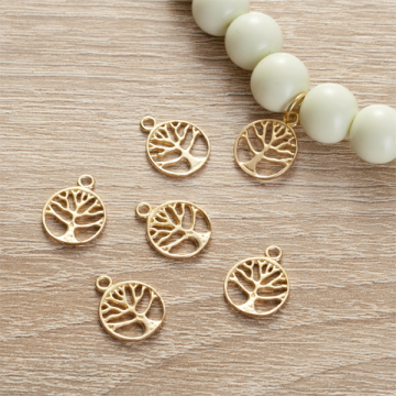 Srebrna zawieszka drzewo rodzinne AG925 pozłacana 11mm