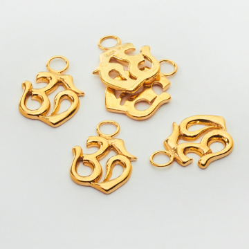 Srebrna zawieszka znak Om AG925 pozłacana 20mm