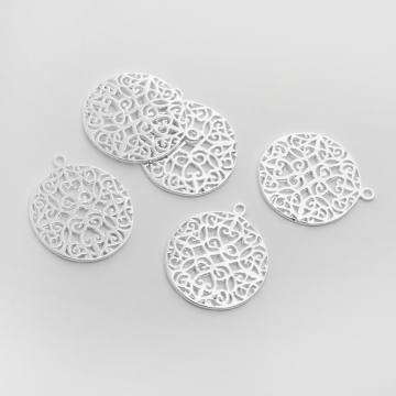 Srebrna zawieszka do łańcuszków koło ażurowe AG925 27mm