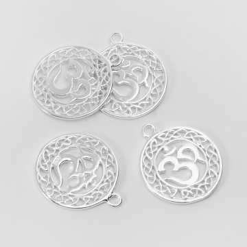 Srebrna zawieszka znak Om w kółku ażurowym AG925 23,5mm