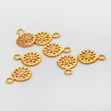 Srebrna zawieszka kółko ażurowe AG925 pozłacana 11mm